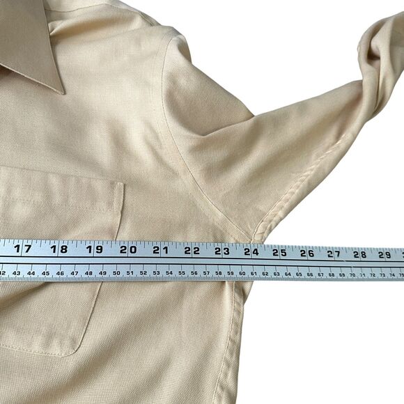 YVES SAINT LAURENT Dress Shirt Men’s Large 34-35 Tan Long Sleeve YSL - Picture 8 of 10